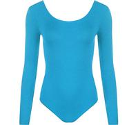 TrendyFashion Body extensible à manches longues pour femme, turquoise, 46-48