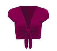 TrendyFashion Boléro à manches courtes pour femme - Ouverture sur le devant - Rose - 36-38