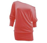 TrendyFashion Flirty Wardrobe Pull ample à manches longues en jersey pour femme Motif chauve-souris Taille 36 à 54 - Rose - 36-38