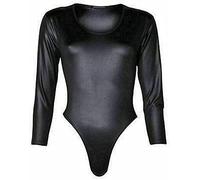 TrendyFashion Robe moulante en cuir PU PVC effet mouillé pour femme, Body effet mouillé, 36-38
