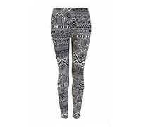 TrendyFashion Legging long uni en viscose extensible pour femme Taille 36-54, Petit modèle Aztèque, 40-42