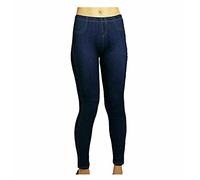 TrendyFashion Leggings en jean extensible pour femme - Grande taille - Uni, bleu marine, XXXXXL
