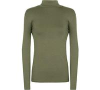 TrendyFashion Pull uni à col roulé et Manches Longues pour Femme, Kaki, 44/46
