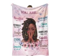 TRENDYNEST Couverture en Polaire Douce avec Citations inspirantes pour Filles et Femmes, pensées positives inspirantes pour Chambre à Coucher, Cadeau chrétien, 127 x 152,4 cm
