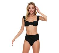 Trendyol Bas de Bikini Taille Haute pour Femme - Noir - Taille 34