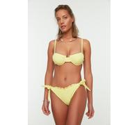 Trendyol Bas de bikini 'TBESS22BA0074' jaune citron / blanc, Taille XS