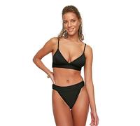 Trendyol Bas de Bikini texturé pour Femme, Noir, Taille 38