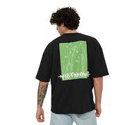 Trendyol Basic Crew Neck Woven Homme Oversize Basique Col Rond T-Shirt en Tricot, Noir