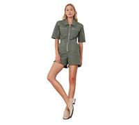 Trendyol Beli Combinaison Short en Caoutchouc Denim, Kaki, XS Femme