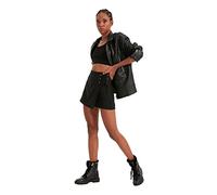 TRENDYOL Bermuda décontracté pour Femme avec détails d'embrayage Noirs, Noir, 40