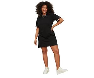 Trendyol Bike-Kragen gestricktes T-Shirt-Kleid Robes, Black, 50 aux Femmes