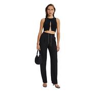 Trendyol Black Draped Pleated Wide Trousers Short, 36 aux Femmes