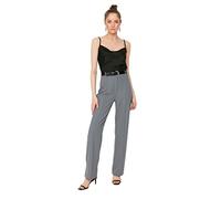 Trendyol Black High Waist Ribs Stitched Pants Short Femme