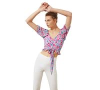 Trendyol Blouse de récolte détaillée, Lilas, 38 Femme
