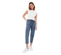 Trendyol Blue Petite High Waist Mom Jeans, 36 aux Femmes
