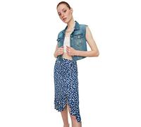 Trendyol Blumenmuster gestrickter Rock Jupe, Blue, Medium aux Femmes