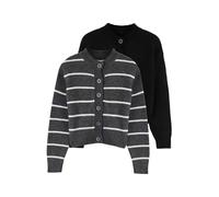Trendyol Cardigan gris foncé / noir / blanc, Taille M