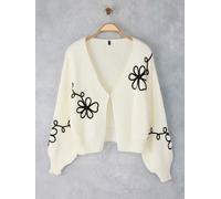 Trendyol Cardigan ivoire / noir, Taille L
