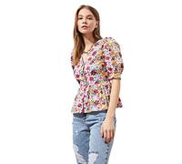 Trendyol Chemise tissée Basique ajustée à col en V pour Femme, Multicolore, 64