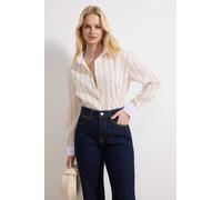 Trendyol Chemisier marron / blanc / blanc cassé, Taille M