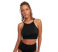 Trendyol Col Licol à l'arrière-Haut de Bikini détaillé, Noir, 36 Femme