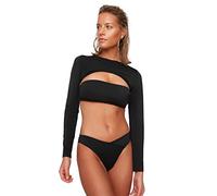 Trendyol Coupez Le Bikini en Six Parties Bas, Noir, 36 Femme