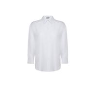Trendyol Damen Gerade Lange Ärmel Regulär Plus-Size-Shirt Chemise, White, 50 Femmes