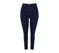 Trendyol High Waist Plus Size Jeans, Navy Blue, 72/Grande Taille aux Femmes