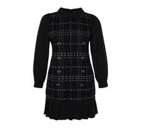 Trendyol Curve Robe-chemise noir / blanc cassé, Taille 42