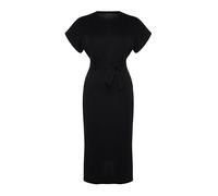 Trendyol Midi Jersey Slim Plus Size Dress Robe, Noir, 3XL (Grande Taille) Femme