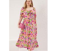 Trendyol Curve Robe vert / violet / orange / rose, Taille 46