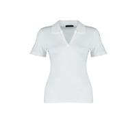 Trendyol Chemisier à col Polo Standard en Tricot pour Femme Grande Taille Chemise, Blanc, 3XL