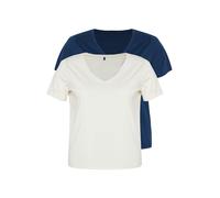 Trendyol Curve T-shirt bleu foncé / blanc naturel, Taille 6XL
