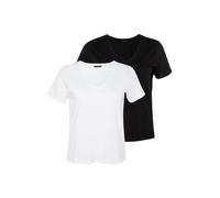Trendyol Curve T-shirt noir / blanc, Taille 5XL