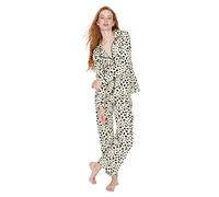 Trendyol Damen Animal Print Mitte Gestrickt Hemd-Hose Pyjama, Pyjama Ensemble aux Femmes, Multi-Color,