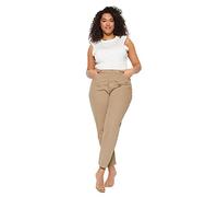 Trendyol Damen Gerade Hohe Taille Plus-Size-Jeans, Mink, 44 aux Femmes