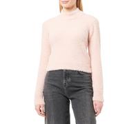 TRENDYOL Damen Gerade Lange Ärmel Schlank Sweater Shirt, Rose poudré, L Femme
