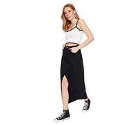 Trendyol Damen Gerade Maxi Eine Linie Rock Jupe, Black, 40 aux Femmes