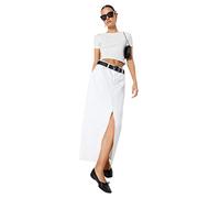 Trendyol Damen Gerade Maxi Eine Linie Rock Jupe, White, 38 aux Femmes