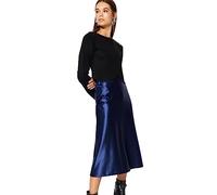 TRENDYOL Damen Gerade Midi Eine Linie Rock Jupe, Indigo, M Femmes