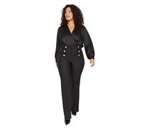 Trendyol Damen Gerade Regulär Hohe Taille Hosen in Plus Size Short, Black, 44 aux Femmes