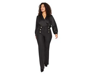 Trendyol Damen Gerade Regulär Hohe Taille Hosen in Plus Size Short, Black, XL aux Femmes