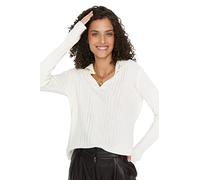 Trendyol Ecus Arm Tip Detailed Polo col tricoté Sweater, Ecru, M Femme