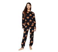 Trendyol Ensemble de Pyjama en Tricot uni avec t-Shirt et Pantalon Pijama, Anthracite, M Femme