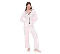 Trendyol Ensemble de Pyjama tissé rayé pour Femme Pijama, Poudre