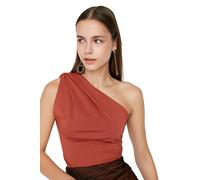 Trendyol Femme Body uni en Tricot Fin, Cannelle