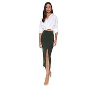 Trendyol Femme Jupe crayon Coupe ajustée Jupe en tricot, Kaki, M