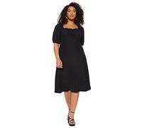Trendyol Femme Robe trapèze en Tricot Coupe décontractée, Noir, XL