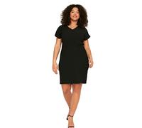 Trendyol Femmes Plus Size Midi Basic Regular Knit Plus Size Dress, Noir, XXL Grande Taille
