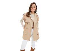 TRENDYOL Gilet à Revers uni Sweater, Camel, 40 Femme
